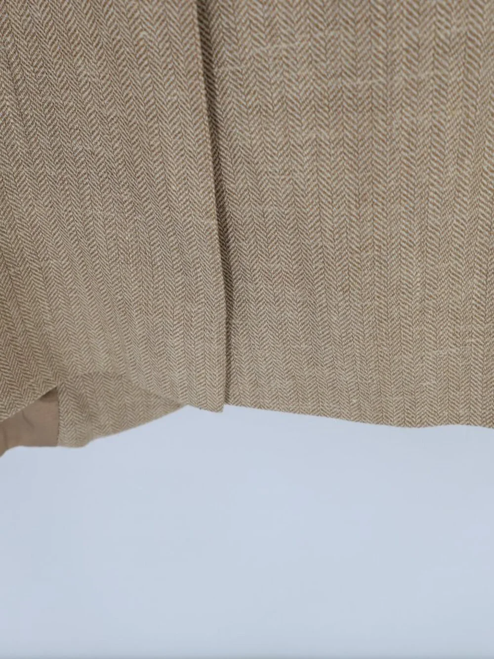VTG Brooks Brothers Sport Coat Mens 44L Silk Linen Wool Ramie Herringbone Beige